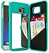Bastex Galaxy S7 Edge Case, Teal Hidden Back Mirror Wallet Case with Stand Feature and Card Holder for Samsung Galaxy S7 Edge G935