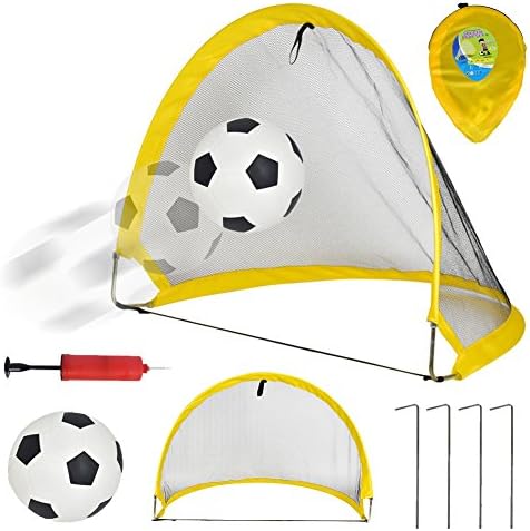 PER Kids Football Set with Portable Soccer Goal Ball Pump Sports Equipment for Toddlers
