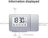 Queta Digital Projection Alarm Clock Time Temperature Humidity Dual Alarm view 7