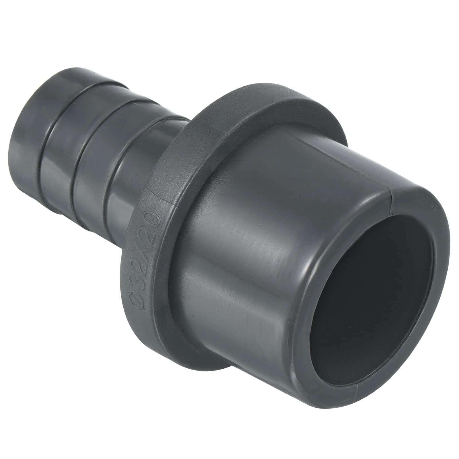 PATIKIL UPVC Reducer Pipe Fitting 32mm OD 20mm Barbed, Straight Coupling Adapter Connector, Grey