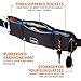 RunningBeltMax Running Belt Waist Pack -- Waterproof Fanny Pack for iPhone, Samsung Galaxy, Android - 3 Pockets, Black