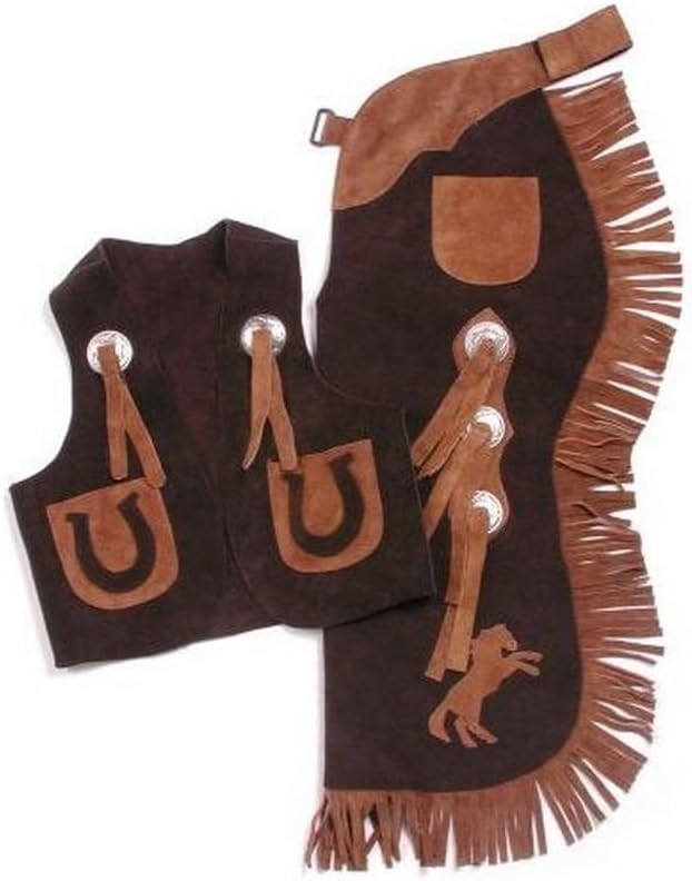 Amazon Com Tough 1 Kids Chap Vest Set Horseshoes Brown Medium Sports Outdoors