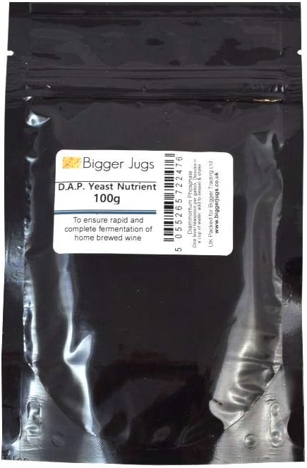 Yeast Nutrient Diammonium Phosphate (D.A.P.) 100g Heavy Duty Resealable Pouch with Tamper Proof Seal for Home Brew Beer & Wine