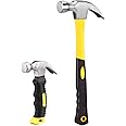 LOSYHU 2 Pack Small Claw Hammer Set, 16 OZ General Purpose Hammer and 8 OZ Small Hammers Tools with Soft Nonslip Handle, Stubby Hammer for Household Work & Outdoor Camping