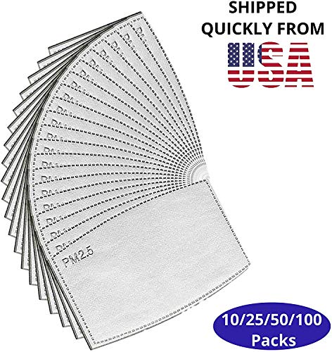 10/25/50/100 pcs PM 2.5 Mask Filter Replacements - Carbon Activated