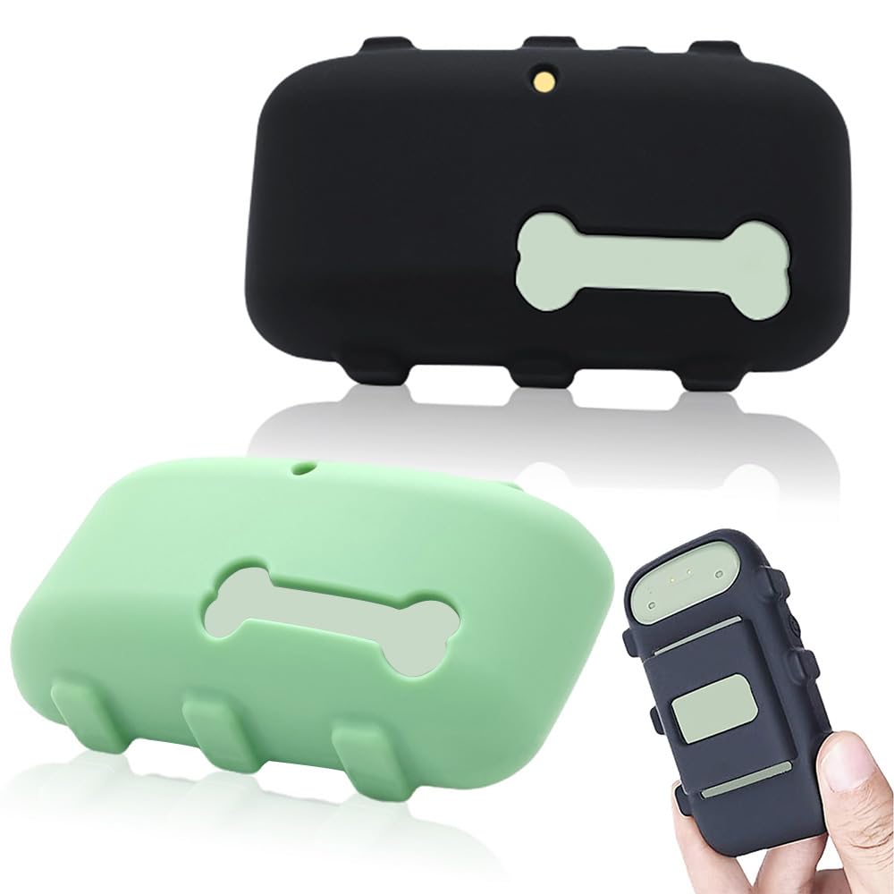 Photo 1 of 2 Pack Silicone Holder Compatible for Tractive XL GPS Tracker,Durable Accessories Cover Finder Anti-Scratch,Secure Sturdy case with Strap for Dog Pet Collar (Black,Green)