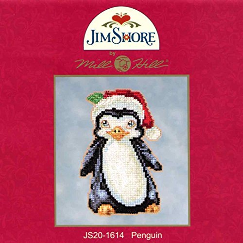 Penguin Beaded Counted Christmas Holiday Cross Stitch Kit Mill Hill 2016 Jim Shore Winter Series JS201614