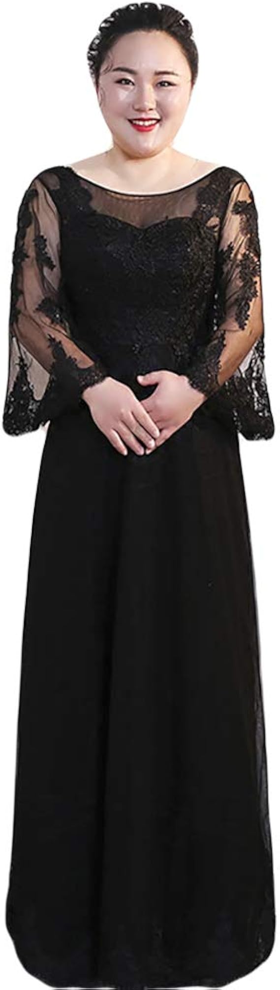 Amazon 大きいサイズ パーティードレス ロング レース 締め上げタイプ 二次会 花嫁 ドレス 膝丈 ワンピース 妊娠 ドレス 結婚式 ドレス 袖あり レース マタニティ ワンピース 丸首 100キロ以内 代 30代 40代 50代 2l 3l 4l 5l 6l