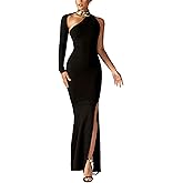 TICBRY Women's Sexy Elegant One Shoulder Backless Floor Length Long Maxi Dress