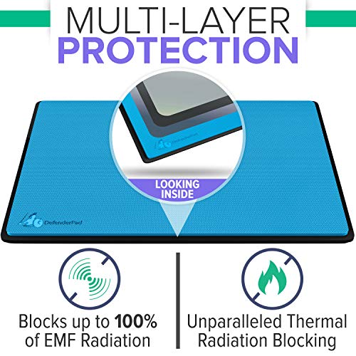 DefenderPad Laptop EMF Radiation Protection & Heat Shield by DefenderShield - Anti Radiation Laptop Computer Pad & EMF Blocker Lapdesk Compatible up to 17" Chromebook, MacBook - Thumbnail 3