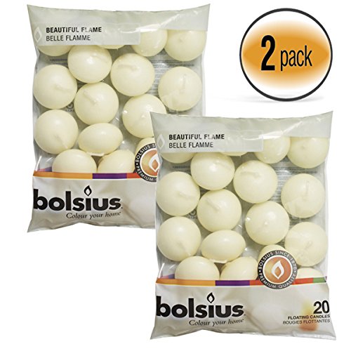 Bolsius unscented floating candles – set of 40 ivory …