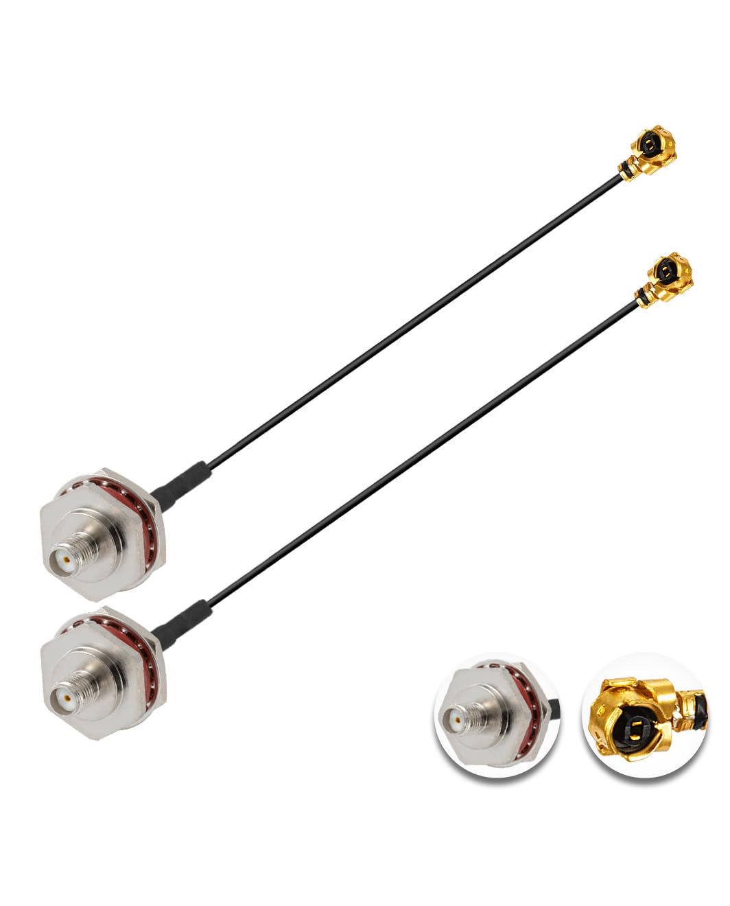 Vecys 2PCS U.F.L1 to SMA Female Waterproof Box M16 Low Loss Coaxial Cabl 4" /10CM U.F.L1 to SMA Female 1.13mm Mini-Coaxial Pigtail Cable for Wireless Routers Mini PCIE Network Cards PCI