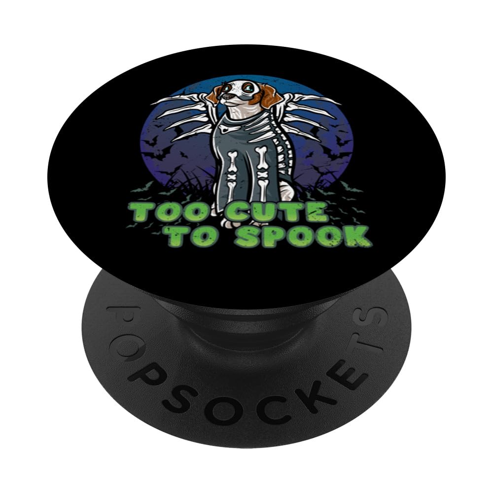 Brittany Spaniel Happy Halloween Costume Skeleton PopSockets Swappable PopGrip
