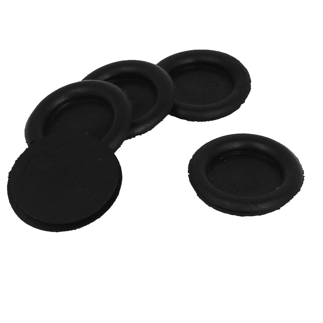 sourcing map 5pcs Black Rubber Closed Blind Blanking Hole Wire Cable Grommets 32mm