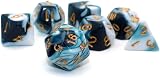 CREEBUY Teal White D&D Dice Set 7-Piece Polyhedral DND D20 D12 D% D10 D8 D6 D4 view 3