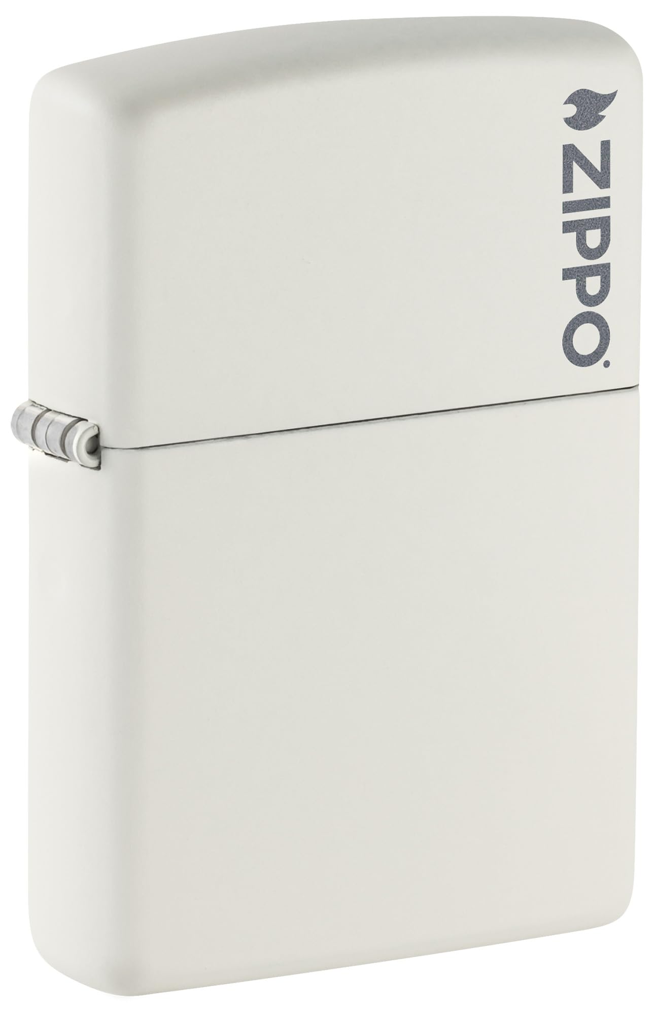 Zippo Windproof Lighter - Zippo Logo - White Matte Finish - Refillable for Lifetime Use - Adjustable Flame - Gift Box - Metal Construction - Made in USA
