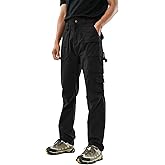 RANKSING Men's Cargo Pants for Work Relaxed Fit Outdoor Multi-Pocket Work Utility Tactical Hiking Travel Casual Pants