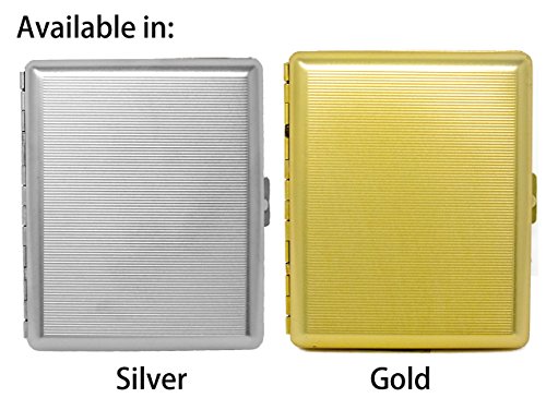 Silver Classic (Full Pack 100s) Metal-Plated Cigarette Case & Stash Box