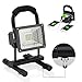 LED Portable Lights - Vaincre Spotlights Work Lights with Magnet Base - 15W 24 LED Built-in Rechargeable Lithium Batteries with USB Ports to Charge Mobile Devices (Black)