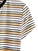 DIDK Women's Contrast Neck Rib Knit Striped Crop Tee Top Multicolor S