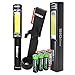 Nebo 6306 Big Larry Black 400 lumen Flashlight COB LED Magnetic Worklight, 6393 holster with 3 X EdisonBright AA Alkaline batteries bundle