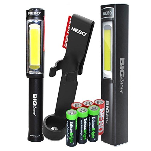 Nebo 6306 big larry black 400 lumen flashlight cob led magnetic w…