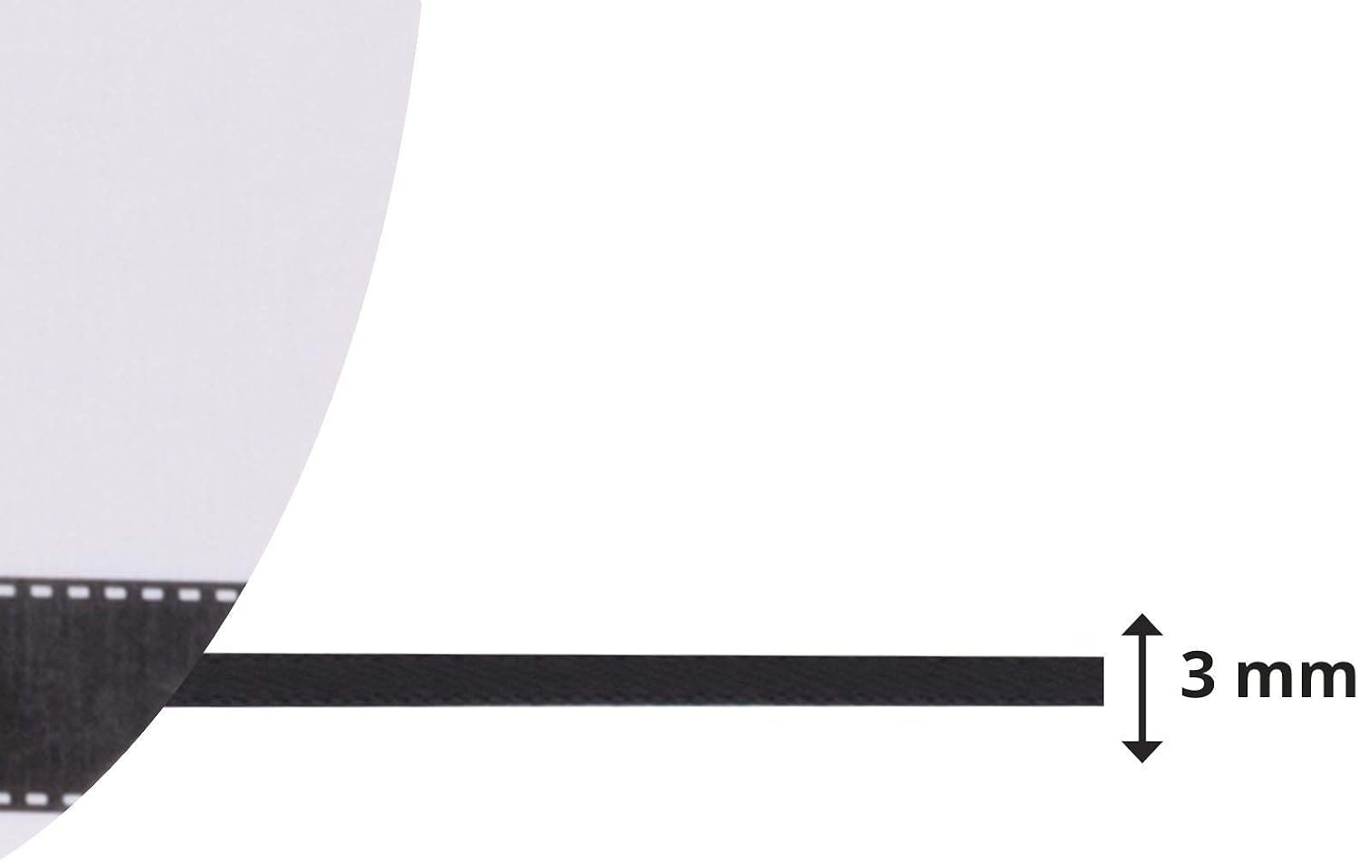 Vaessen Creative Satinband Schwarz, 3 mm x 10 Meter, Schleifenband, Dekoband, Geschenkband und Stoffband für Hochzeit - Image 3