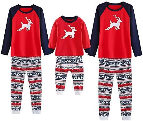 Matching Christmas Pajamas Family -Deer T Shirt Pants Family Pajamas Sleepwear Christmas Outfits Set HunYUN
