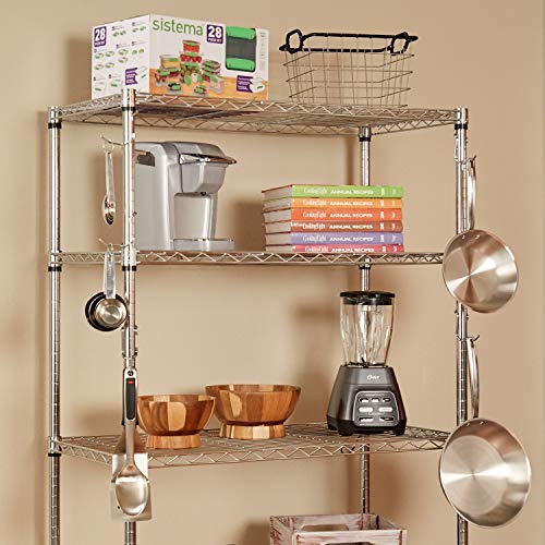 Sunway Shelf Pole Hooks 5-Pack | 2" Chrome All Purpose | Best Solution for Garage Shelving Storage Organization | Use with Metal or Wire Shelves and Racks | Heavy Duty, Easy Installation - Thumbnail 3