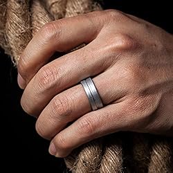 ThunderFit Silicone Wedding Rings For Men, Beveled