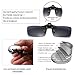 Polarized Clip-on Flip Up Metal Clip Rimless Sunglasses, Lightweight, S Size, Black Lens