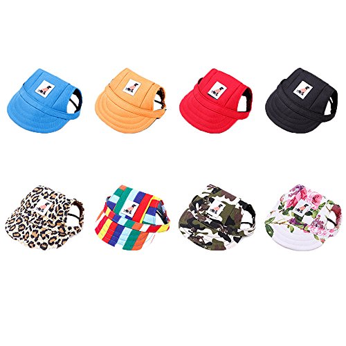 YJYdada Dog Hat, Dog Hat with Ear Holes Summer Canvas Baseball Cap for Small Pet Dog Outdoor (S, Camouflage)