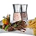 Best Salt and Pepper Grinder Set - Premium Brushed Stainless Steel - Easy to Refill and Adjustable Coarseness - Elegant Spice Mill Pair - Kitchen to Table Use - Modern Design Shakers(Set of 2) by IBBM