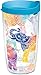 Tervis Mehndi Elephants Tumbler with Wrap and Turquoise Lid 16oz, Clear