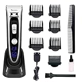 Professional Hair Clippers Set for Men,Facial and Mustache Trimmers,Cordless Electric Haircut Kit with Adjustment Stalls,Security Lock and LED Display