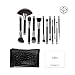 Makeup Brush Set, Anjou 12pcs Essential Cosmetic Brushes for Foundation Blush Contour Concealer Highlight Eyeliner Eye Shadow, Synthetic Fiber Bristles, Waterproof Bag Included