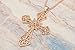 Sisfrog Crystal Rose Gold Plated Rhinestone Cross Necklace Long Chain Charms Pendant Necklace Jewelry for Women and Teens, Gifts for Birthday, Baptism, Easter