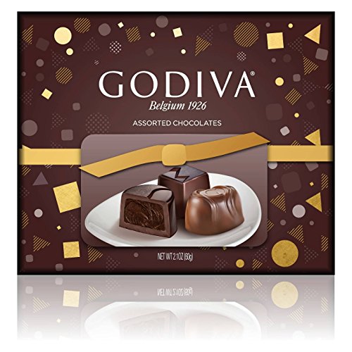 Godiva Assorted Chocolates – 2.1oz brown box with gold ribbon