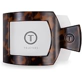 TELETIES - Medium Flat Square Clip - For Lying Down, Yoga, Driving &amp; More - Strong Grip, Bendable Teeth, Comfortable Curved Design - Ideal for Medium Hair - Core Collection - Tortoise
