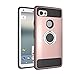 Newseego Compatible with Google Pixel 2 XL Case with Armor Dual Layer 2 in 1 with Extreme Heavy Duty Protection and Finger Ring Holder Kickstand Fit Magnetic Car Mount for Google Pixel 2 XL-Rose Gold