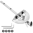 POWERTEC 71143 Deluxe Miter Gauge for Table Saw | Miter Guide with 120 Angle Stops, Silver