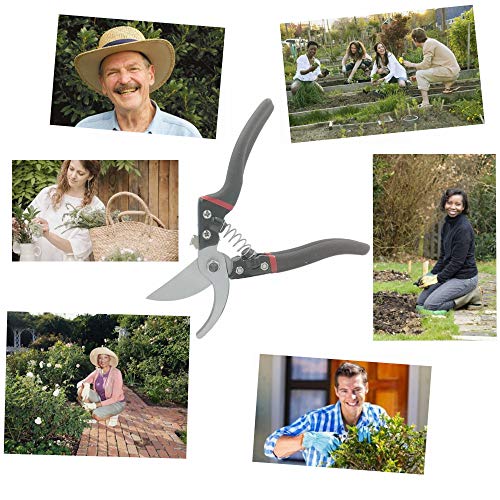 WOYESHENMU 8" Upgraded Pruning Shears £¨Germany 75CR1 Steel£, Professional Pruning Scissors for Garden, Sharp and Durable Bypass Pruner/Hand Pruners, Aluminum Alloy Handle Secateurs £¨Black£