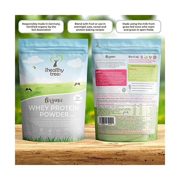 Organic-Whey-Protein-Powder-600g-Unflavoured-and-High-in-BCAAs-with-Free-15g-Scoop-80-Pure-Whey-Protein-from-Grass-Fed-Cows-by-TheHealthyTree-Company TheHealthyTree Company Organic Whey Protein Powder (600g) - Unflavoured and High in BCAAs with Free 15g Scoop - 80% Pure…