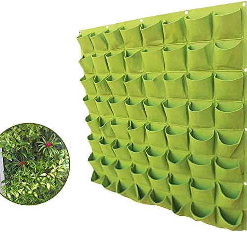 9 Pockets Garden Vertical Planter Pockets Planting Bag Felt Fabric Raised Bed Wall Mount Living Growing Plants Hanging Pouch for Flower Herb Vegetables Indoor Outdoor