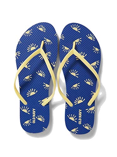Old Navy Women Beach Summer Casual Flip Flop Sandals (9, Blue Sunshine)