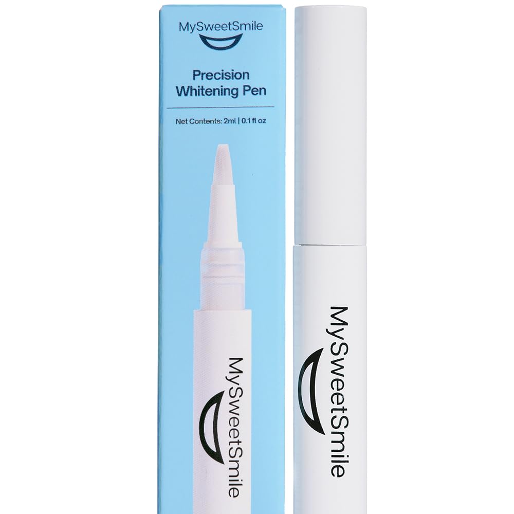MySweetSmile Precision Whitening Pen – Whiter Smile in 10 Minutes – Targets Stains On Crooked & Crowded Teeth – Dentist-Approved & Enamel-Safe – IndyBest Award-Winning Brand – Fresh Mint Flavour