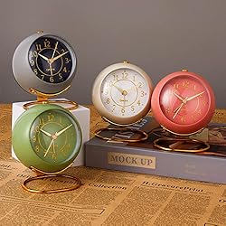 Metal Desk Alarm Clock, rjuwurv Retro Bedroom Table