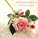 Artificial Flowers, Fake Flowers Silk 9 Heads Roses Bouquets Wedding Party Kitchen Home Decor 3PCS (pink-white)