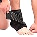 Faswin 2 Pack Nonslip Breathable Ankle Brace with Compression Wrap Support, One Size, Black
