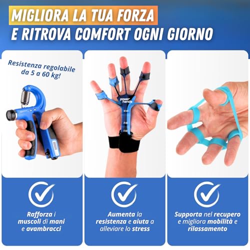 Hand Grip - Hand Gripper for Forearm and Hand Training - Adjustable Muscle Strengthening, Rehabilitation and Fitness - Professional Gripper for Men and Women